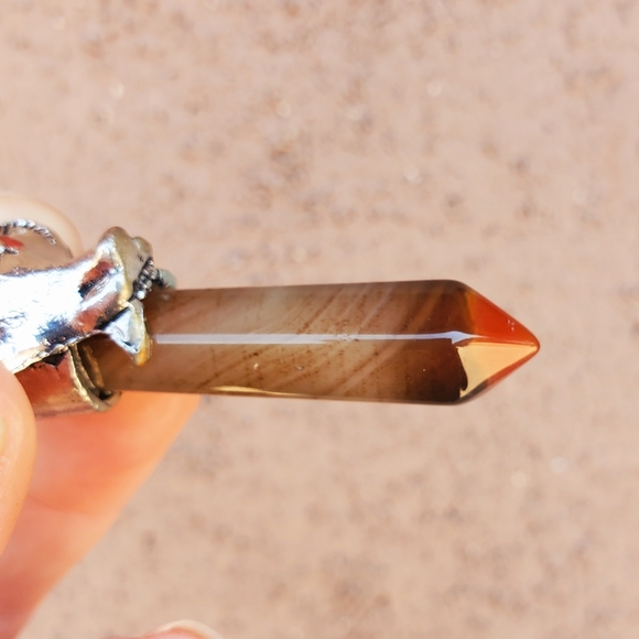 New Silver Wolf Head Onyx Agate Pendulum Pendant. - Picture 2 of 15